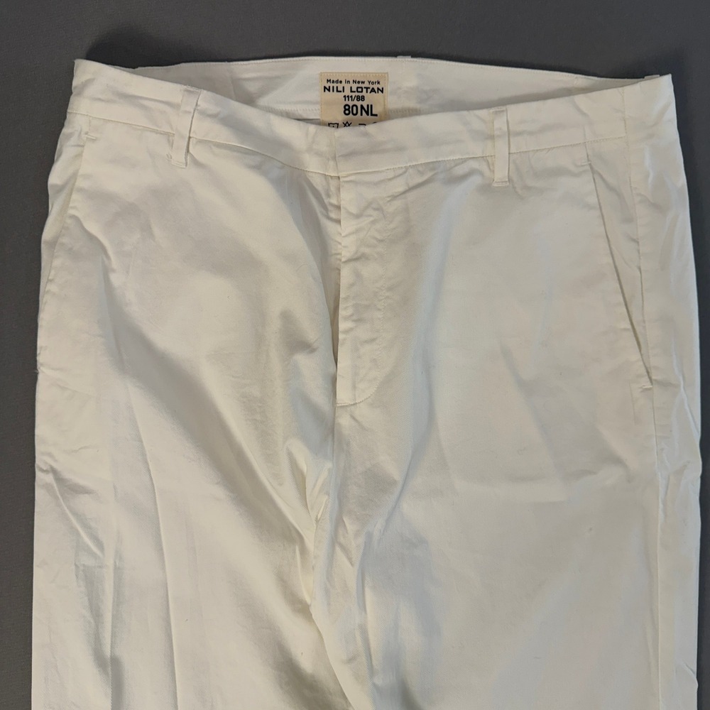 Nili Lotan Made in NY Off White‎ Cropped Pants Women's Trousers Casual - Picture 5 of 7